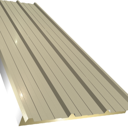 Kingspan KS1000RW 53mm Quadcore (U-Value 0.35 W/m²K) / Outer: Mushroom XL Forte (0.5mm Plastisol Coated Steel) / Inner: 0.4mm Cleansafe15 Bright White Poly Liner