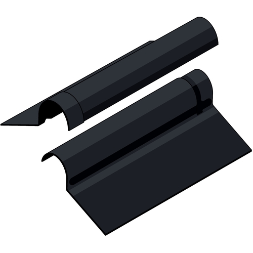 UrbanPro Black Two Piece Plain Wing Ridge (Pair) Fibre Cement