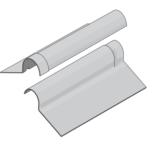 UrbanPro Two Piece Plain Wing Ridge (Pair) Natural Grey Fibre Cement