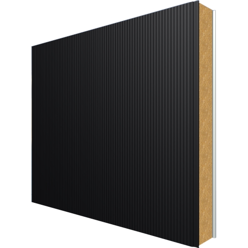 JI1130 Vulcasteel Wall 200mm Mineral Wool Core (U-Value 0.21 W/m²K) Top: Jet PUR60 (60µ) 0.6mm Coated Steel Bottom: White Liner RAL 9002 (15µ) 0.4mm Coated Steel