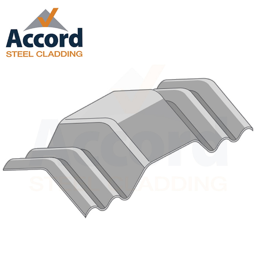 Cranked Vented Ridge 750mm 15° Profile 6 Fibre Cement Natural Grey