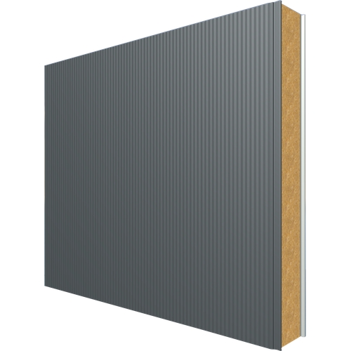 JI1130 Vulcasteel Wall 150mm Mineral Wool Core (U-Value 0.29 W/m²K) Top: Basalt PUR60 (60µ) 0.6mm Coated Steel Bottom: White Liner RAL 9002 (15µ) 0.4mm Coated Steel