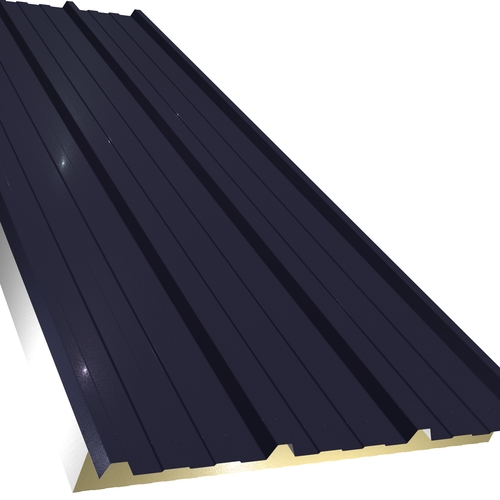 Kingspan KS1000RW 40mm Quadcore (U-Value 0.47 W/m²K) / Outer: Sapphire Blue XL Forte (0.5mm Plastisol Coated Steel) / Inner: 0.4mm Cleansafe15 Bright White Poly Liner