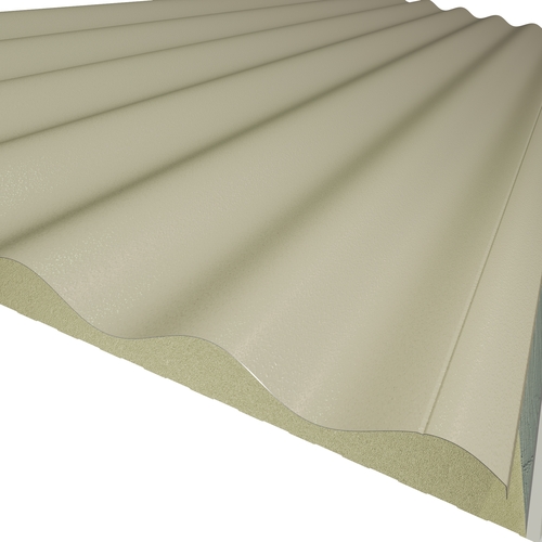 KS1000SRW Sinusoidal 40mm Quadcore 2.0 (U-Value 0.38 W/m²K) (Top: Cream XL Forte, Bottom: 0.4mm Cleansafe15 Bright White Poly Liner)