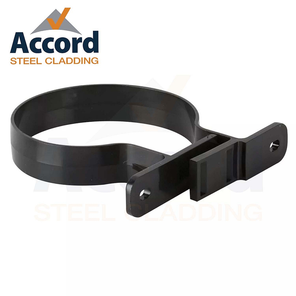 110mm Double Pipe Fixing Bracket - Black (BS407)