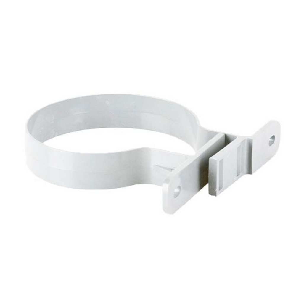 110mm Double Pipe Fixing Bracket - White (BS407)