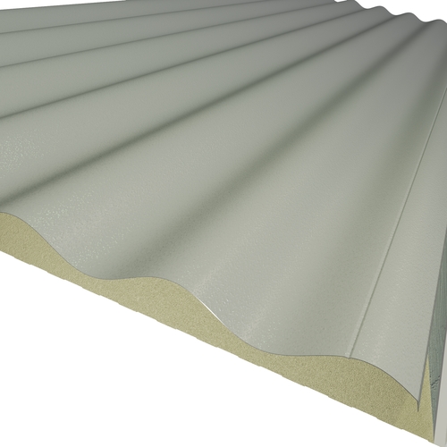 KS1000SRW Sinusoidal 60mm Quadcore 2.0 (U-Value 0.27 W/m²K) (Top: Gull Grey XL Forte, Bottom: 0.4mm Cleansafe15 Bright White Poly Liner)