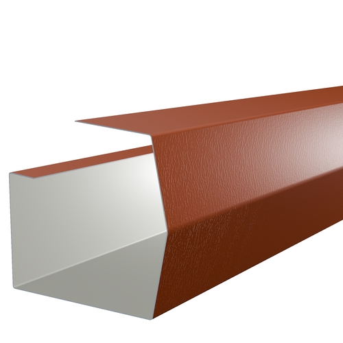 3m Length of Mini-Trimline Gutter 0.7mm Plastisol Terracotta