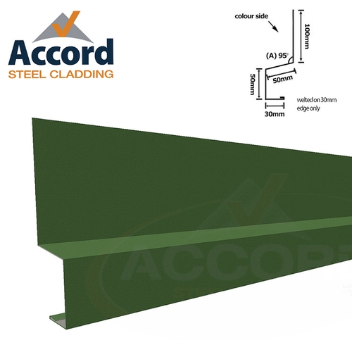 Drip Cill 3m (100mm x 50mm x 50mm x 30mm welted on 30mm edge only) 0.7mm Polyester Paint Slate Blue