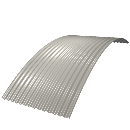 Curved 14/3 Corrugated 0.7mm Polyester Painted Goosewing Grey