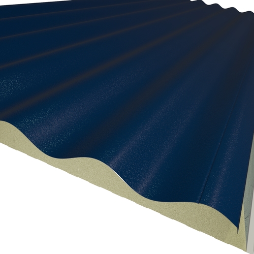 KS1000SRW Sinusoidal 40mm Quadcore 2.0 (U-Value 0.38 W/m²K) (Top: Sapphire Blue XL Forte, Bottom: 0.4mm Cleansafe15 Bright White Poly Liner)