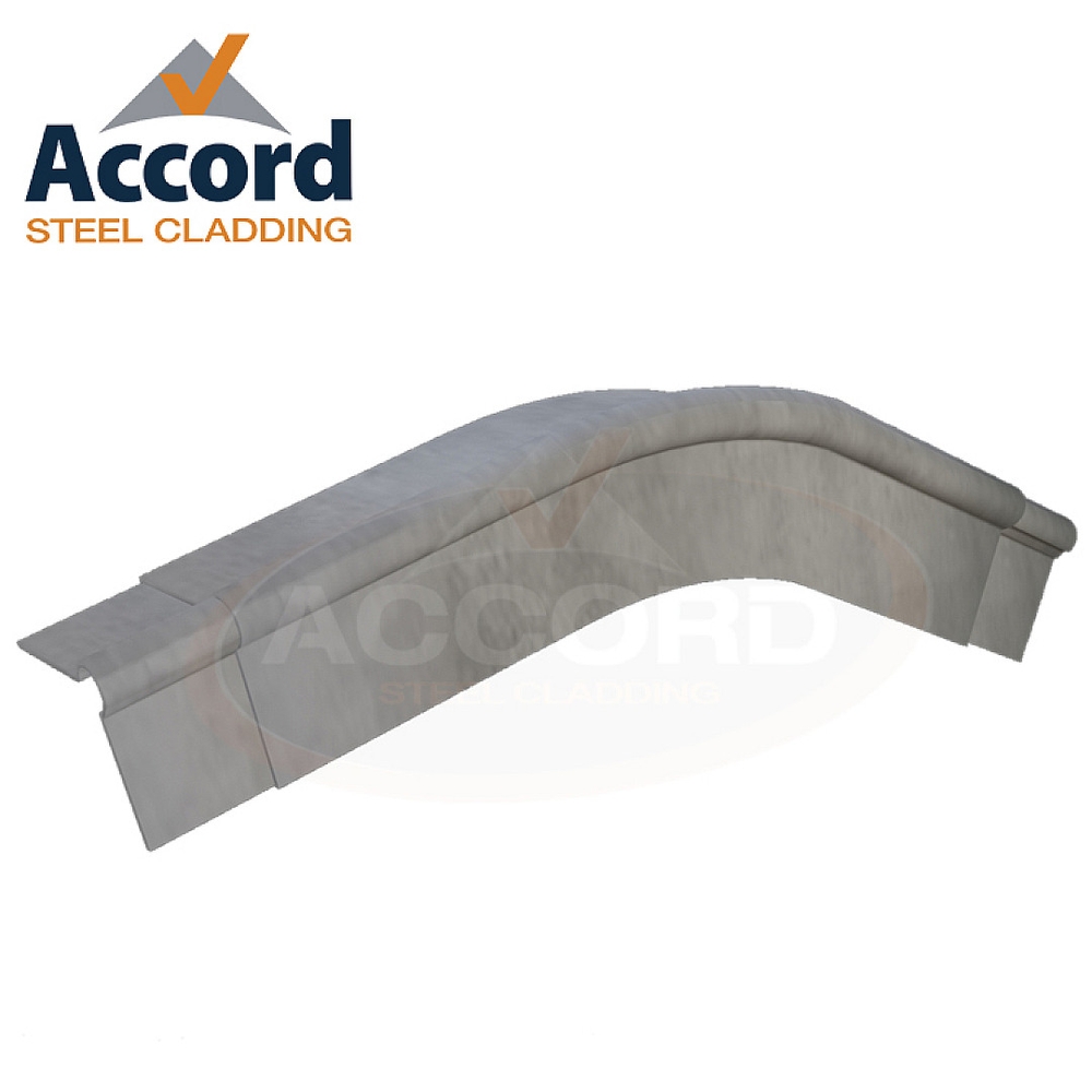 Cranked Roll Top Bargeboard 12.5° 1300mm long (200mm x 200mm) Fibre Cement Natural Grey