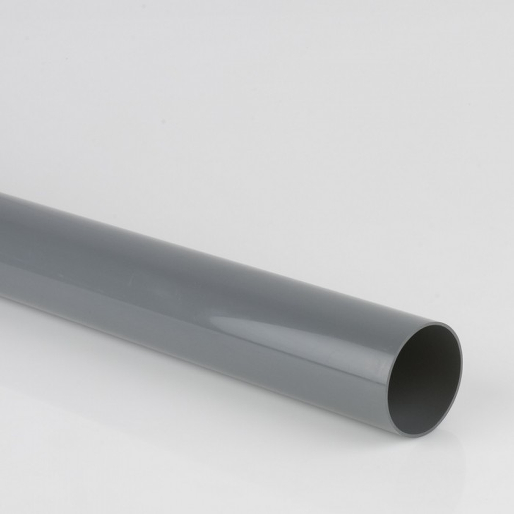 68mm Round Plain Ended Downpipe 2.5m uPVC - Grey (BR201)