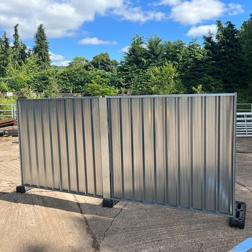 2.4m High Steel Hoarding Panels x 2.1m Wide