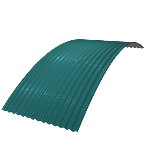 Curved 14/3 Corrugated 0.7mm Plastisol Ocean Blue