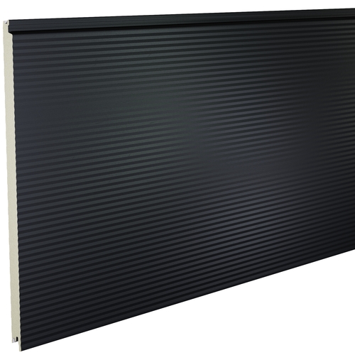 Kingspan KS1000MR Micro-Rib 54mm Quadcore (U-Value 0.35 W/m²K) / Outer: Onyx Spectrum (0.5mm Painted Steel) / Inner: 0.4mm Cleansafe15 Bright White Poly Liner