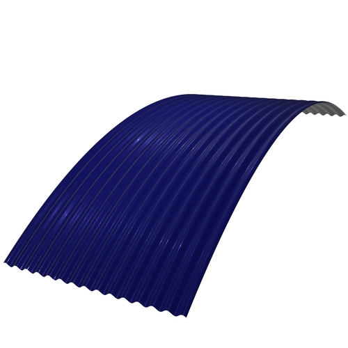 Curved 14/3 Corrugated 0.7mm Plastisol with Anti-Condensation Liner Sargasso Blue