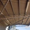 Underside of Cranked sheets on a Grandstand