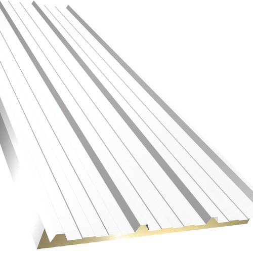 Kingspan KS1000RW 40mm Quadcore (U-Value 0.47 W/m²K) / Outer: White XL Forte (0.5mm Plastisol Coated Steel) / Inner: 0.4mm Cleansafe15 Bright White Poly Liner