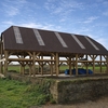 Oak Barn with Vandyke Brown Corrugated Roof sheets complete with GRP Rooflights