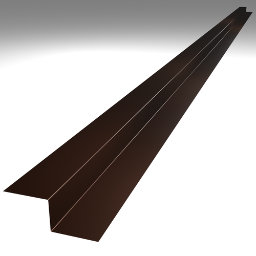 3m Flashing Z Support (50mm x profile height x 50mm) 0.7mm Polyester Paint Vandyke Brown
