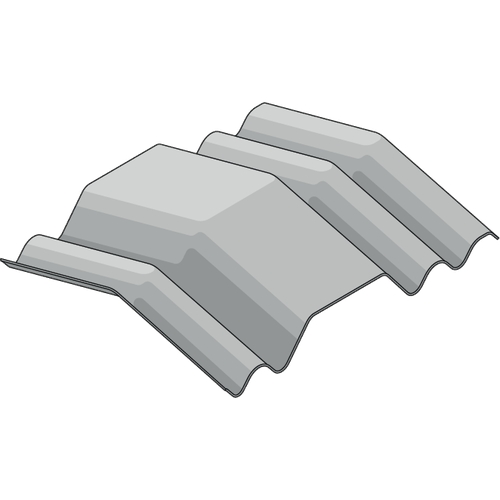 FarmTec Cranked Crown Vented Ridge 750mm 15° Natural Grey Fibre Cement