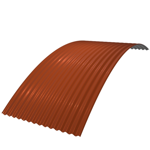 Curved 14/3 Corrugated 0.7mm Plastisol Terracotta