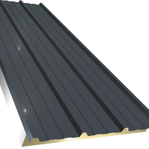 Kingspan KS1000RW 120mm Quadcore (U-Value 0.15 W/m²K) / Outer: Anthracite XL Forte (0.5mm Plastisol Coated Steel) / Inner: 0.4mm Cleansafe15 Bright White Poly Liner