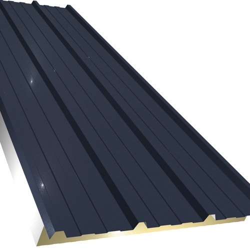 Kingspan KS1000RW 40mm Quadcore (U-Value 0.47 W/m²K) / Outer: Slate Blue XL Forte (0.5mm Plastisol Coated Steel) / Inner: 0.4mm Cleansafe15 Bright White Poly Liner