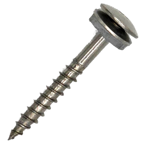 4.8mm x 38mm Pan Torx Wood Screw with 12mm Washer T20AB 304 Stainless (100 Bag)