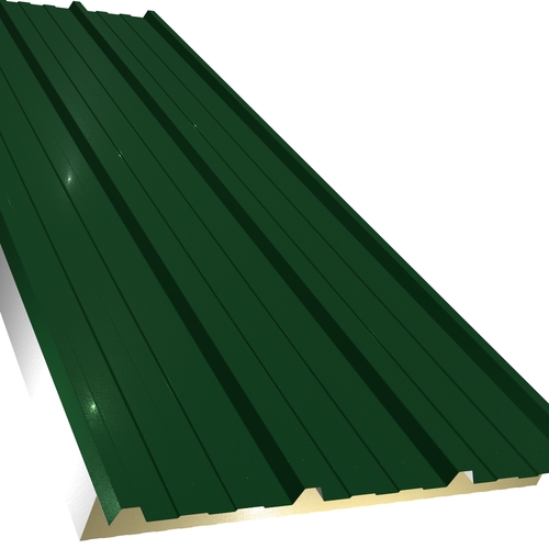 Kingspan KS1000RW 167mm Quadcore (U-Value 0.11 W/m²K) / Outer: Bottle Green XL Forte (0.5mm Plastisol Coated Steel) / Inner: 0.4mm Cleansafe15 Bright White Poly Liner