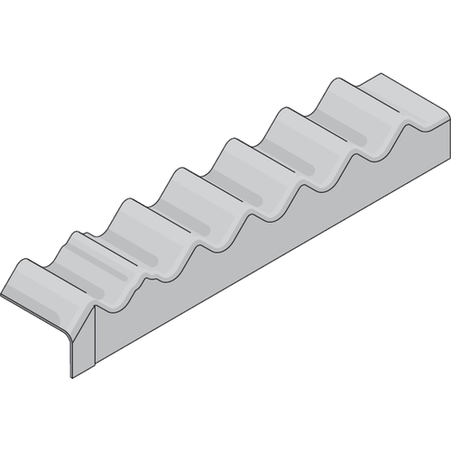 FarmTec Eaves Corrugation Closure Piece 70mm Back Natural Grey Fibre Cement