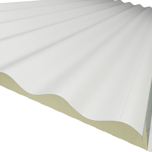 KS1000SRW Sinusoidal 40mm Quadcore 2.0 (U-Value 0.38 W/m²K) (Top: White XL Forte, Bottom: 0.4mm Cleansafe15 Bright White Poly Liner)