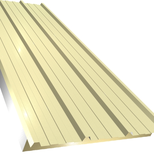 Kingspan KS1000RW 53mm Quadcore (U-Value 0.35 W/m²K) / Outer: Cream XL Forte (0.5mm Plastisol Coated Steel) / Inner: 0.4mm Cleansafe15 Bright White Poly Liner