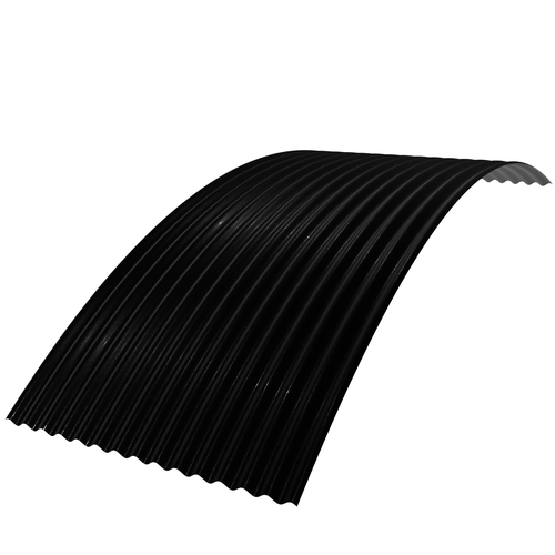 Curved 14/3 Corrugated 0.7mm Plastisol (Standard Colours) Black