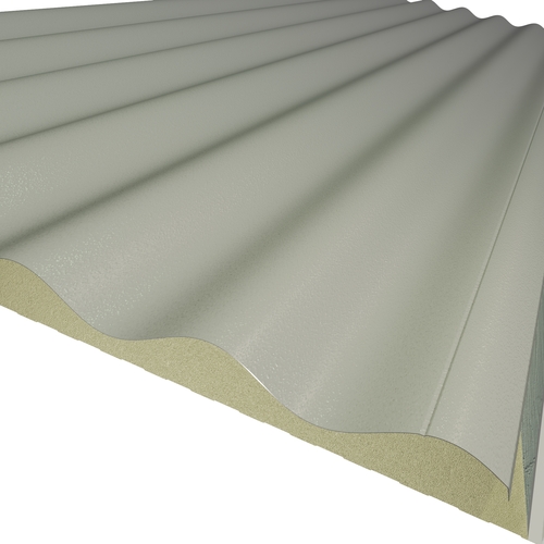 KS1000SRW Sinusoidal 60mm Quadcore 2.0 (U-Value 0.27 W/m²K) (Top: Goosewing Grey XL Forte, Bottom: 0.4mm Cleansafe15 Bright White Poly Liner)