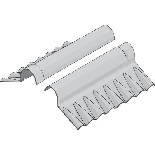 FarmTec Two Piece Close Fitting Ridge (pair) Natural Grey Fibre Cement