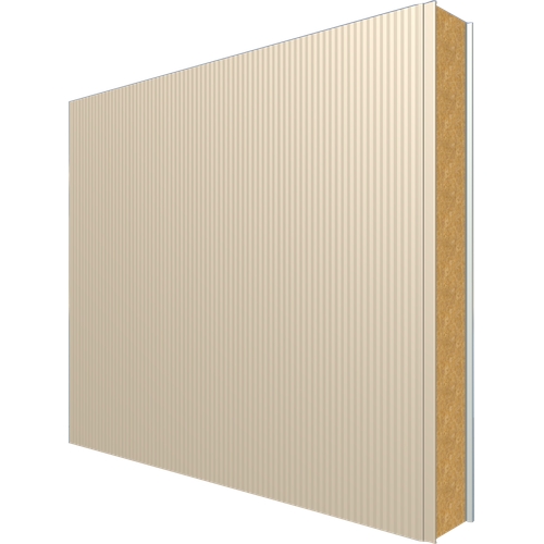 JI1130 Vulcasteel Wall 120mm Mineral Wool Core (U-Value 0.36 W/m²K) Top: Light Ivory PUR60 (60µ) 0.6mm Coated Steel Bottom: White Liner RAL 9002 (15µ) 0.4mm Coated Steel