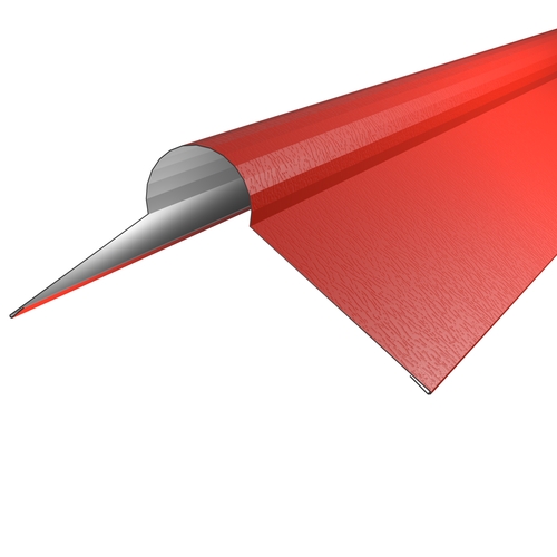 Roll Top Ridge Flashing 3m 0.7mm Plastisol Poppy Red