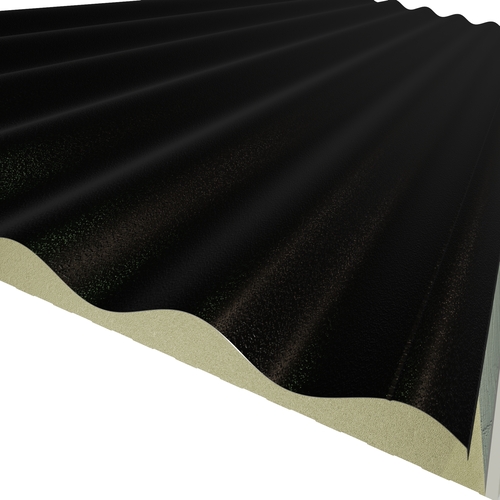 KS1000SRW Sinusoidal 60mm Quadcore 2.0 (U-Value 0.27 W/m²K) (Top: Black XL Forte, Bottom: 0.4mm Cleansafe15 Bright White Poly Liner)