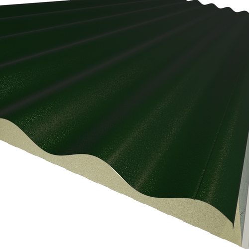 KS1000SRW Sinusoidal 60mm Quadcore 2.0 (U-Value 0.27 W/m²K) (Top: Juniper Green XL Forte, Bottom: 0.4mm Cleansafe15 Bright White Poly Liner)