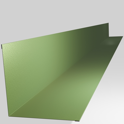 Wall Abutment 3m (200mm x 200mm inc Welts) 0.7mm Plastisol Moorland Green