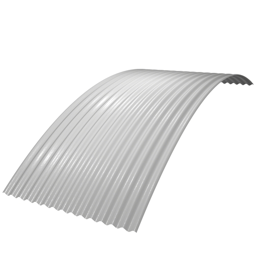 Curved 14/3 Corrugated 0.7mm Plastisol with Anti-Condensation Liner White
