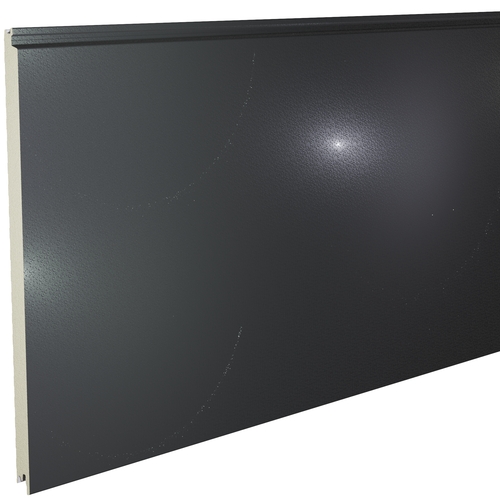 Kingspan KS1000FLS Flat Stucco 54mm QuadCore (U-Value 0.35 W/m²K) / Outer: Onyx Stucco Spectrum (0.5mm Painted Steel) / Inner: 0.4mm Cleansafe15 Bright White Poly Liner