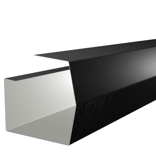 3m Length of Mini-Trimline Gutter 0.7mm Plastisol Black