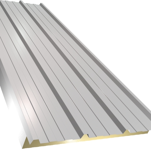 Kingspan KS1000RW 40mm Quadcore (U-Value 0.47 W/m²K) / Outer: Moonstone Spectrum (0.5mm Painted Steel) / Inner: 0.4mm Cleansafe15 Bright White Poly Liner