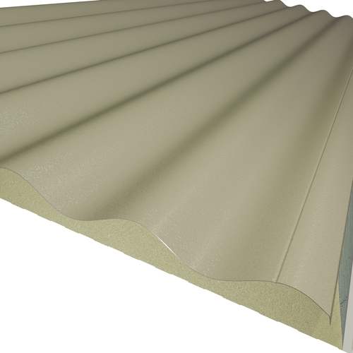 KS1000SRW Sinusoidal 60mm Quadcore 2.0 (U-Value 0.27 W/m²K) (Top: Mushroom XL Forte, Bottom: 0.4mm Cleansafe15 Bright White Poly Liner)