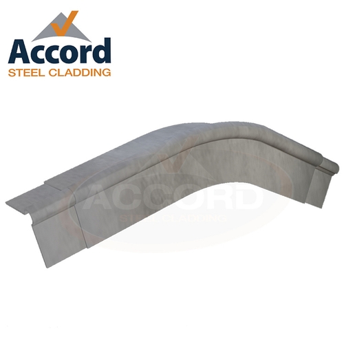 Cranked Roll Top Bargeboard 15° 1300mm long (200mm x 200mm) Fibre Cement Natural Grey